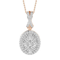 Thumbnail for LADIES PENDANT 1/5 CT ROUND/BAGUETTE DIAMOND 10K ROSE GOLD