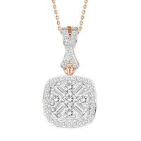 Thumbnail for LADIES PENDANT 1/5 CT ROUND/BAGUETTE DIAMOND 10K ROSE GOLD