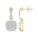 LADIES EARRING 1/3 CT ROUND/BAGUETTE  DIAMOND 10K YELLOW GOLD