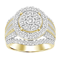 Thumbnail for LADIES RING 2 CT ROUND/BAGUETTE DIAMOND 10K YELLOW GOLD
