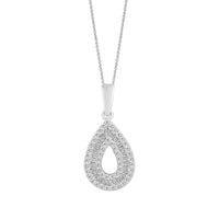 Thumbnail for LADIES PENDANT 1/4 CT ROUND/BAGUETTE DIAMOND 10K WHITE GOLD
