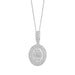 LADIES PENDANT 1/2 CT ROUND/BAGUETTE DIAMOND 10K WHITE GOLD