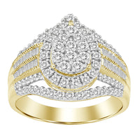 Thumbnail for LADIES RING 1 CT ROUND/BAGUETTE DIAMOND 10K YELLOW GOLD