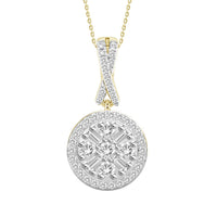 Thumbnail for LADIES PENDANT 1/5 CT ROUND/BAGUETTE DIAMOND 10K YELLOW GOLD