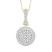 LADIES PENDANT 1/5 CT ROUND/BAGUETTE DIAMOND 10K YELLOW GOLD