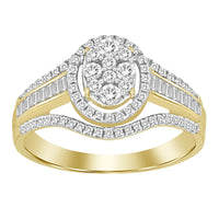 Thumbnail for LADIES RING 1/2 CT ROUND/BAGUETTE DIAMOND 10K YELLOW GOLD