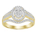 LADIES RING 1/2 CT ROUND/BAGUETTE DIAMOND 10K YELLOW GOLD