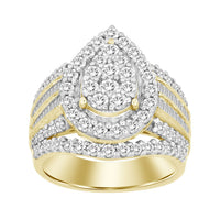 Thumbnail for LADIES RING 3 CT ROUND/BAGUETTE DIAMOND 10K YELLOW GOLD