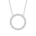 LADIES NECKLACE 1/3 CT ROUND/BAGUETTE DIAMOND 10K WHITE GOLD