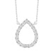 LADIES NECKLACE 1/10 CT ROUND/BAGUETTE DIAMOND 10K WHITE GOLD