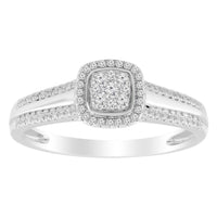 Thumbnail for LADIES BRIDAL RING 1/4 CT ROUND DIAMOND 10K WHITE GOLD