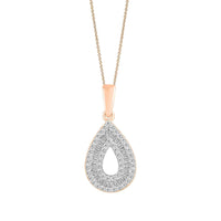 Thumbnail for LADIES PENDANT 1/4 CT ROUND/BAGUETTE DIAMOND 10K ROSE GOLD