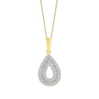 Thumbnail for LADIES PENDANT 1/4 CT ROUND/BAGUETTE DIAMOND 10K YELLOW GOLD