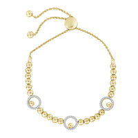 Thumbnail for LADIES BRACELET 1/6 CT ROUND DIAMOND SILVER YELLOW PLATED