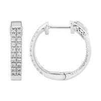 Thumbnail for LADIES HOOPS 1/2 CT ROUND DIAMOND 10K WHITE GOLD