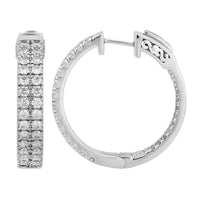 Thumbnail for LADIES HOOPS 3 CT ROUND DIAMOND 10K WHITE GOLD