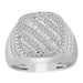 MEN'S RING 1 CT ROUND/BAGUETTE DIAMOND 10K WHITE GOLD