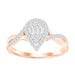 LADIES RING 1/4 CT ROUND/BAGUETTE DIAMOND 10K ROSE GOLD