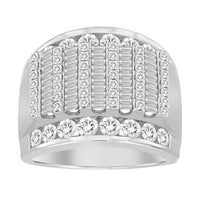 Thumbnail for MEN'S RING 3 CT ROUND/BAGUETTE DIAMOND 10K WHITE GOLD
