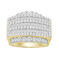 Thumbnail for MEN'S RING 3 CT ROUND/BAGUETTE DIAMOND 10K YELLOW GOLD