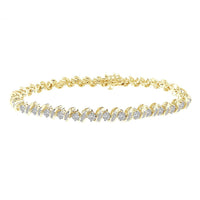Thumbnail for LADIES BRACELET 2 CT ROUND/BAGUETTE  DIAMOND 10K YELLOW GOLD