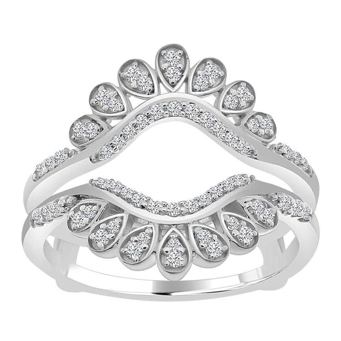 LADIES RING 1/4 CT ROUND DIAMOND 10K WHITE GOLD