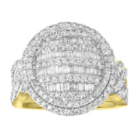 Thumbnail for MEN'S RING 2 CT ROUND/BAGUETTE DIAMOND 10K YELLOW GOLD