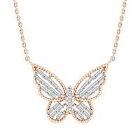 Thumbnail for LADIES PENDANT 1/4 CT ROUND/BAGUETTE DIAMOND 10K ROSE GOLD