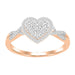 LADIES RING 1/4 CT ROUND/BAGUETTE DIAMOND 10K ROSE GOLD