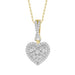 LADIES PENDANT 1/5 CT ROUND/BAGUETTE DIAMOND 10K YELLOW GOLD