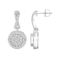 Thumbnail for LADIES EARRING 1/3 CT ROUND/BAGUETTE DIAMOND 10K WHITE GOLD