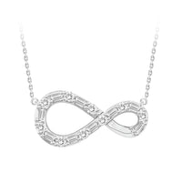 Thumbnail for LADIES PENDANT 1/5 CT ROUND/BAGUETTE DIAMOND 10K WHITE GOLD
