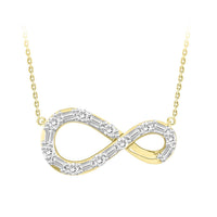 Thumbnail for LADIES PENDANT 1/5 CT ROUND/BAGUETTE DIAMOND 10K YELLOW GOLD