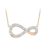 Thumbnail for LADIES PENDANT 1/5 CT ROUND/BAGUETTE DIAMOND 10K ROSE GOLD