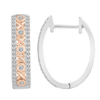 Thumbnail for LADIES EARRING 1/2 CT ROUND DIAMOND 10K WHITE/ROSE GOLD