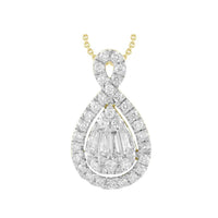 Thumbnail for LADIES PENDANT 1/2 CT ROUND/BAGUETTE DIAMOND 10K YELLOW GOLD