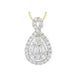 LADIES PENDANT 1/2 CT ROUND/BAGUETTE DIAMOND 10K YELLOW GOLD