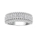 LADIES RING 1 CT ROUND/BAGUETTE DIAMOND 14K WHITE GOLD