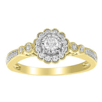 Thumbnail for LADIES RING 1/3 CT ROUND DIAMOND 10K YELLOW GOLD