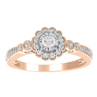 Thumbnail for LADIES RING 1/3 CT ROUND DIAMOND 10K ROSE GOLD