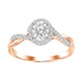 LADIES RING 1/4 CT ROUND DIAMOND 10K ROSE GOLD