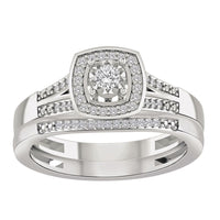 Thumbnail for LADIES BRIDAL RING SET 1/4 CT ROUND DIAMOND 10K WHITE GOLD