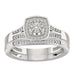 LADIES BRIDAL RING SET 1/4 CT ROUND DIAMOND 10K WHITE GOLD