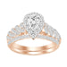 LADIES BRIDAL RING SET 1 CT ROUND DIAMOND 14K ROSE GOLD