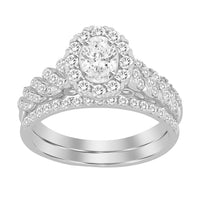Thumbnail for LADIES BRIDAL RING SET 1 CT ROUND DIAMOND 14K WHITE GOLD