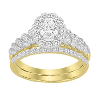 Thumbnail for LADIES BRIDAL RING SET 1 CT ROUND DIAMOND 14K YELLOW GOLD
