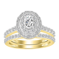 Thumbnail for LADIES BRIDAL RING SET 1 1/4 CT ROUND/BAGUETTE DIAMOND 14K YELLOW GOLD