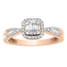 LADIES RING 1/3 CT ROUND DIAMOND 10K ROSE GOLD