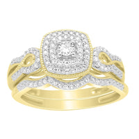 Thumbnail for LADIES BRIDAL RING SET 1/4 CT ROUND DIAMOND 10K YELLOW GOLD