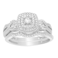 Thumbnail for LADIES BRIDAL RING SET 1/4 CT ROUND DIAMOND 10K WHITE GOLD